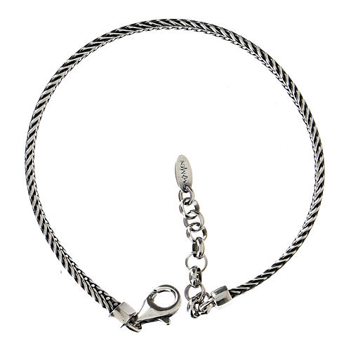Men's bracelet by AMEN, flat chain, burnished 925 silver 1