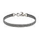 Amen flat chain men's bracelet in burnished 925 silver s2
