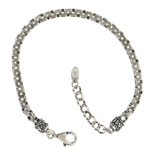 Armband von Amen mit eingesteckter Kette aus 925er gebräuntem Silber 2