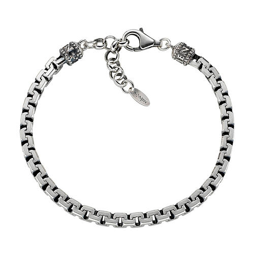 Bracelet Amen chaîne mailles emboîtées argent 925 bruni 1