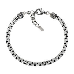 Amen interlocking chain bracelet in burnished 925 silver