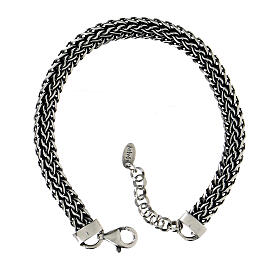 Men's bracelet by AMEN, solid palma chain, burnished 925 silver