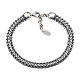 Men's bracelet by AMEN, solid palma chain, burnished 925 silver s1