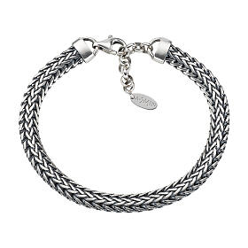 Bracciale Amen brunito argento 925 uomo catena