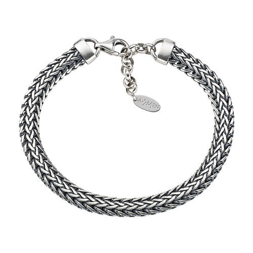 Bracciale Amen brunito argento 925 uomo catena 1
