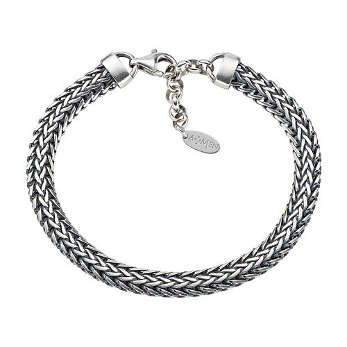 Amen burnished silver 925 chain bracelet for men 1