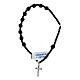 Bracciale vetro nero argento 925 grani sfaccettati 5 mm decina s2