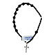 Decade rosary bracelet black glass silver 925 faceted beads 5 mm s2