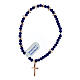 Single decade rosary bracelet with blue crystal, 0.012x0.024 in hematite beads and 925 silver s1