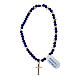 Single decade rosary bracelet with blue crystal, 0.012x0.024 in hematite beads and 925 silver s2