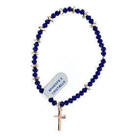 Bracciale argento cristallo ematite blu 3x6 mm