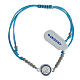 Blue rope bracelet with small angel, 925 silver s1