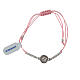 Pink rope bracelet with small angel, 925 silver s1