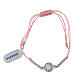 Pink rope bracelet with small angel, 925 silver s2
