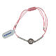 Bracciale rosa argento 925 angelo medaglia cordino s1