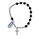 Single decade rosary bracelet with 0.024 in mahogany beads and 925 silver s2