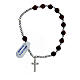 Bracciale decina argento grani legno mogano 6 mm s2