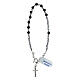 Single decade rosary bracelet with 0.012 in wood beads and 925 silver cross s2