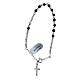Adjustable single decade rosary bracelet of rhodium-plated 925 silver and wood, 0.012 in beads s2