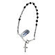 Adjustable wooden rosary bracelet in 925 silver beads 3 mm rhodium plated s2