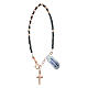 Bracciale rosario argento 925 ematite 3 mm nero rosato crocefisso s1