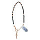 Bracciale rosario argento 925 ematite 3 mm nero rosato crocefisso s2