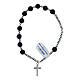 Rosary bracelet with 925 silver crucifix and volcanic lava beads s2