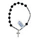 Bracciale lava vulcanica grigia argento 925 rosario croce ematite s2