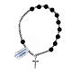 Rosary bracelet silver 925 cross hematite volcanic lava beads s1