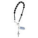 Adjustable rosary bracelet with 925 silver crucifix and volcanic lava beads s1