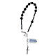 Adjustable rosary bracelet with 925 silver crucifix and volcanic lava beads s2