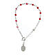 Single decade rosary bracelet of Saint Rita, 925 silver and red crystal s2