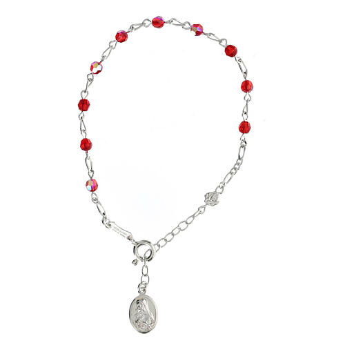 Bracelet Sainte Rita argent 925 cristal rouge 1