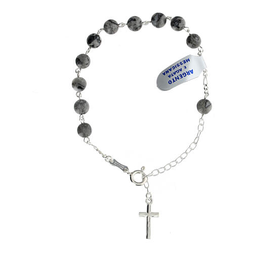Rosary bracelet of 925 silver with 0.02 in Mexican agate beads 2