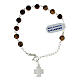 Rosary bracelet of 925 silver with Greek cross and 0.024 in tiger's eye beads s1