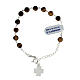 Rosary bracelet of 925 silver with Greek cross and 0.024 in tiger's eye beads s2