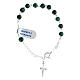Decade rosary bracelet green malachite silver crucifix s1