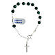 Decade rosary bracelet green malachite silver crucifix s2