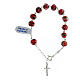 Rosary bracelet of 925 silver with 0.03x0.04 in red lampwork beads s2