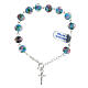Glass rosary bracelet 8x10 mm light blue 925 silver  s2