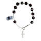 Rosary bracelet of 925 silver with 0.03x0.04 in black lampwork beads s1