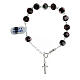 Rosary bracelet of 925 silver with 0.03x0.04 in black lampwork beads s2