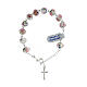 Rosary bracelet of 925 silver with 0.03x0.04 in white lampwork beads s1