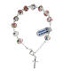 Rosary bracelet of 925 silver with 0.03x0.04 in white lampwork beads s2