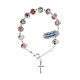 Bracciale perle vetro rosario bianco argento 925 s1