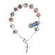 Bracciale perle vetro rosario bianco argento 925 s2
