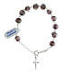 Rosary bracelet of 925 silver with 0.03x0.04 in lilac lampwork beads s1