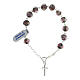 Bracciale roselline argento 925 vetro decina 8x10 mm s2