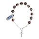 Decade rosary bracelet in 925 silver glass roses 8x10 mm s2