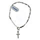 Rosary bracelet of 925 silver with cylindrical diamond rhodium-plated beads s1